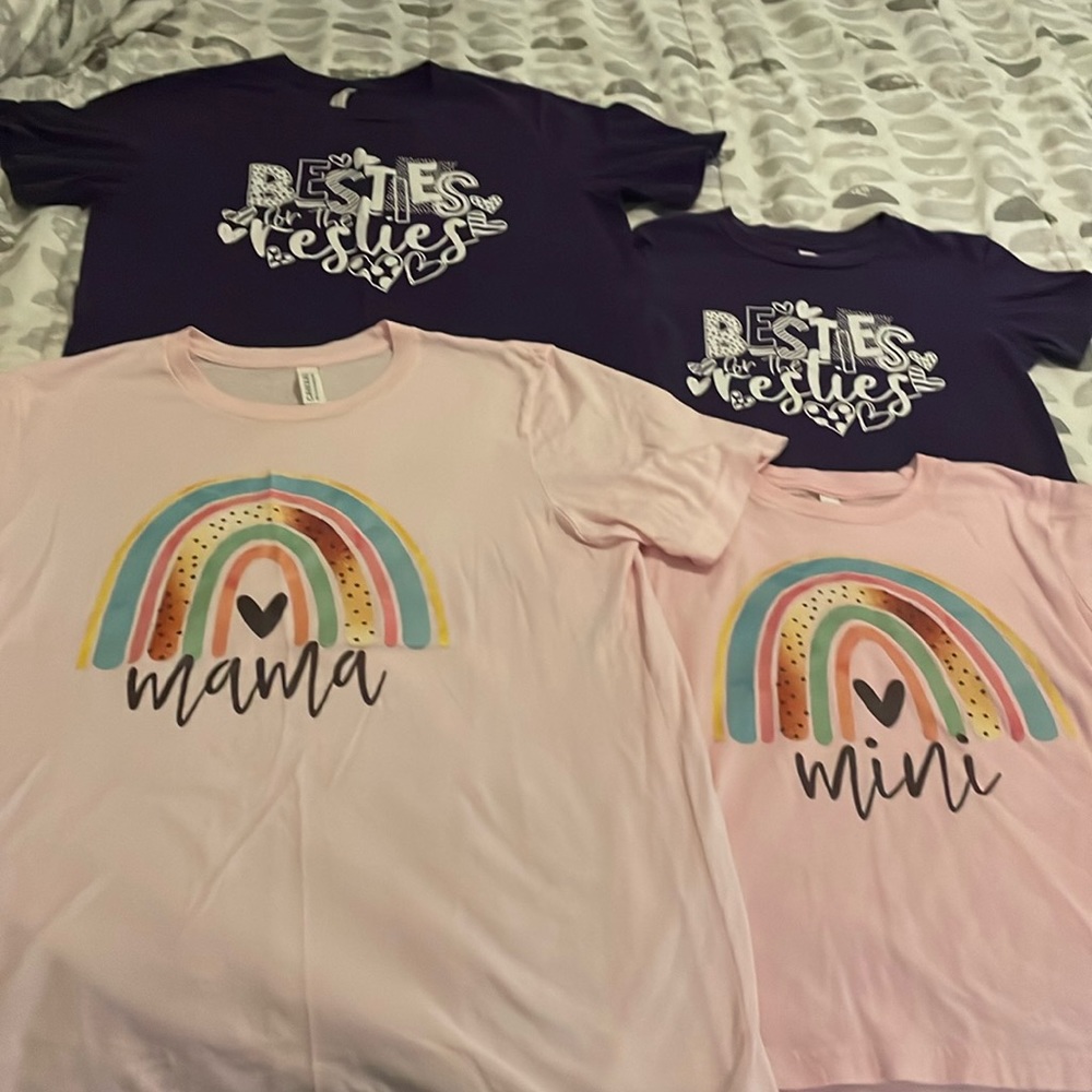 Two sets of Mommy and Me matching tops!!